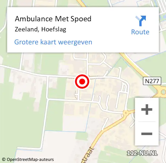 Locatie op kaart van de 112 melding: Ambulance Met Spoed Naar Zeeland, Hoefslag op 30 maart 2018 03:10