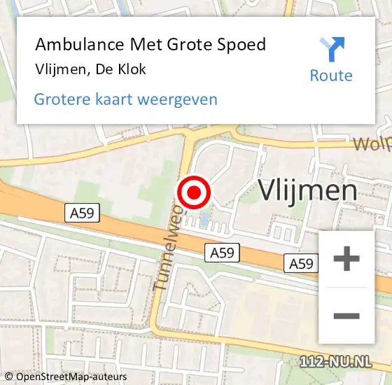 Locatie op kaart van de 112 melding: Ambulance Met Grote Spoed Naar Vlijmen, De Klok op 30 maart 2018 05:43