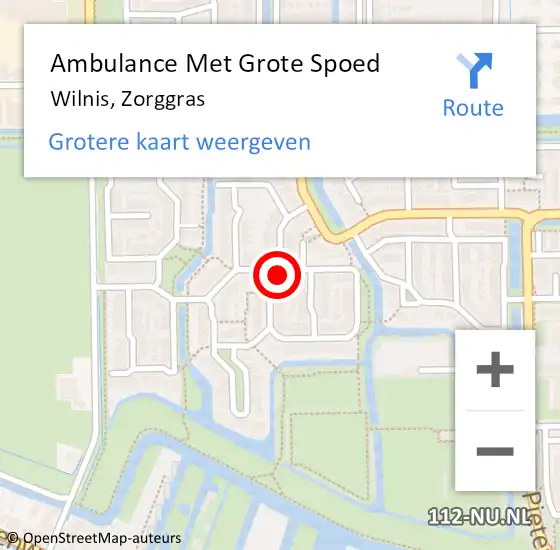 Locatie op kaart van de 112 melding: Ambulance Met Grote Spoed Naar Wilnis, Zorggras op 30 maart 2018 07:10