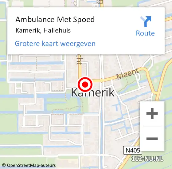 Locatie op kaart van de 112 melding: Ambulance Met Spoed Naar Kamerik, Hallehuis op 30 maart 2018 07:38