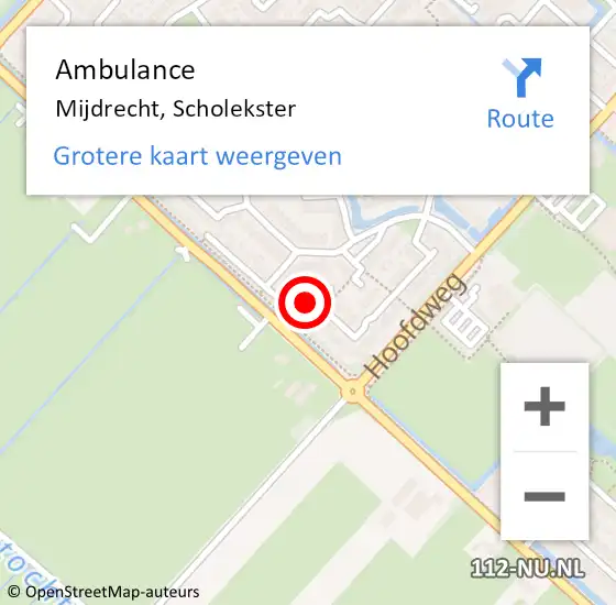 Locatie op kaart van de 112 melding: Ambulance Mijdrecht, Scholekster op 30 maart 2018 08:57