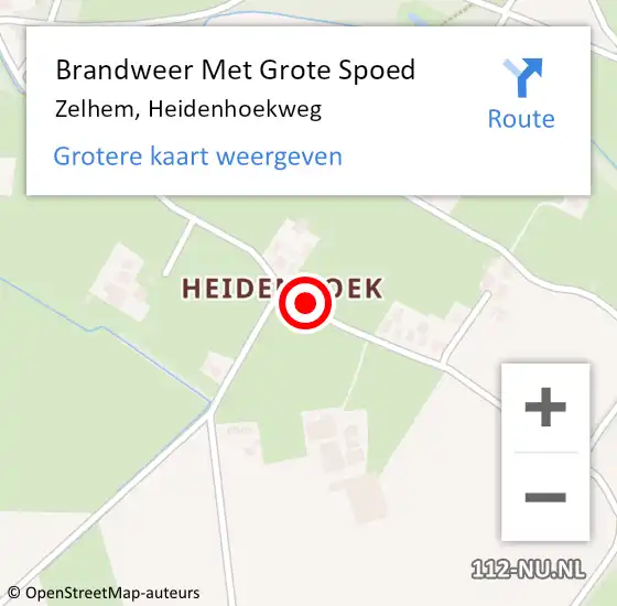 Locatie op kaart van de 112 melding: Brandweer Met Grote Spoed Naar Zelhem, Heidenhoekweg op 30 maart 2018 08:59