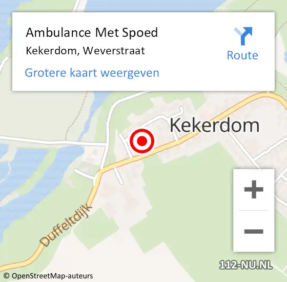 Locatie op kaart van de 112 melding: Ambulance Met Spoed Naar Kekerdom, Weverstraat op 30 maart 2018 09:07