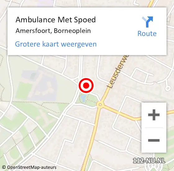 Locatie op kaart van de 112 melding: Ambulance Met Spoed Naar Amersfoort, Borneoplein op 30 maart 2018 10:12