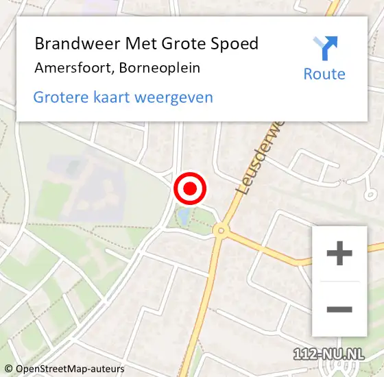 Locatie op kaart van de 112 melding: Brandweer Met Grote Spoed Naar Amersfoort, Borneoplein op 30 maart 2018 10:16