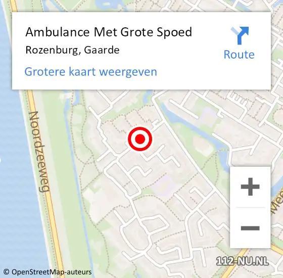 Locatie op kaart van de 112 melding: Ambulance Met Grote Spoed Naar Rozenburg, Gaarde op 30 maart 2018 10:23