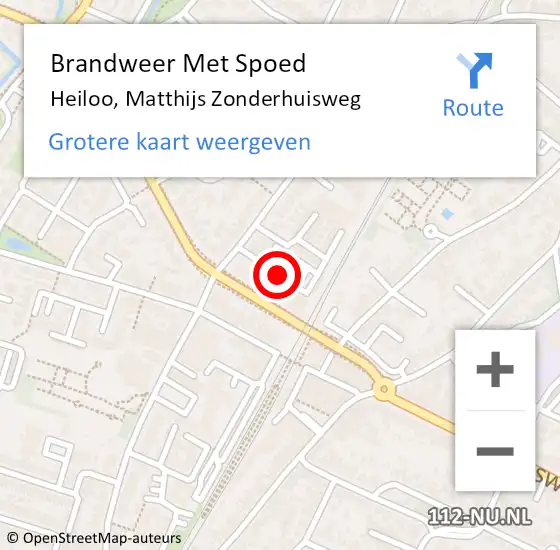 Locatie op kaart van de 112 melding: Brandweer Met Spoed Naar Heiloo, Matthijs Zonderhuisweg op 30 maart 2018 10:56