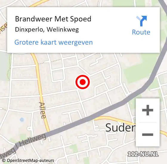 Locatie op kaart van de 112 melding: Brandweer Met Spoed Naar Dinxperlo, Welinkweg op 30 maart 2018 13:44