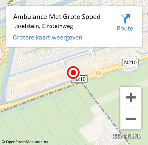 Locatie op kaart van de 112 melding: Ambulance Met Grote Spoed Naar IJsselstein, Einsteinweg op 30 maart 2018 13:46