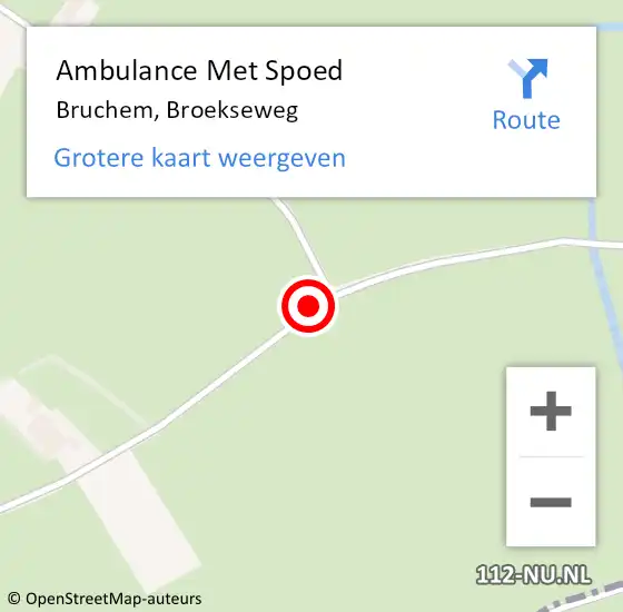 Locatie op kaart van de 112 melding: Ambulance Met Spoed Naar Bruchem, Broekseweg op 30 maart 2018 14:21