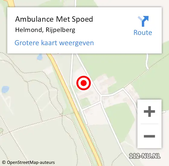 Locatie op kaart van de 112 melding: Ambulance Met Spoed Naar Helmond, Rijpelberg op 30 maart 2018 14:34