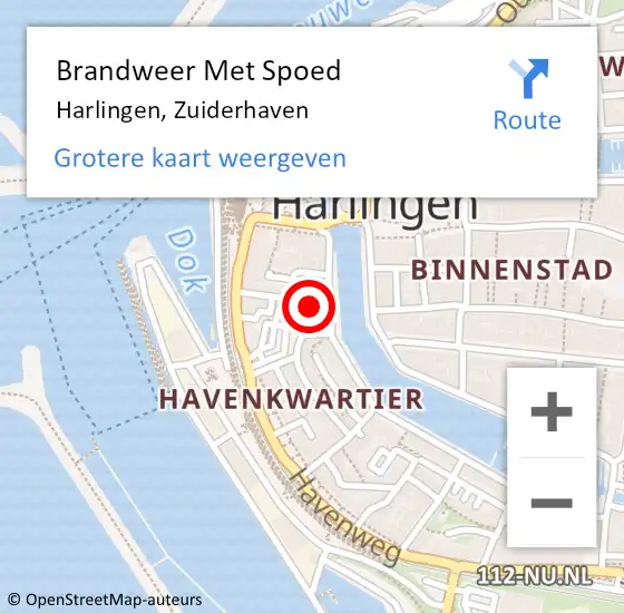 Locatie op kaart van de 112 melding: Brandweer Met Spoed Naar Harlingen, Zuiderhaven op 30 maart 2018 15:16