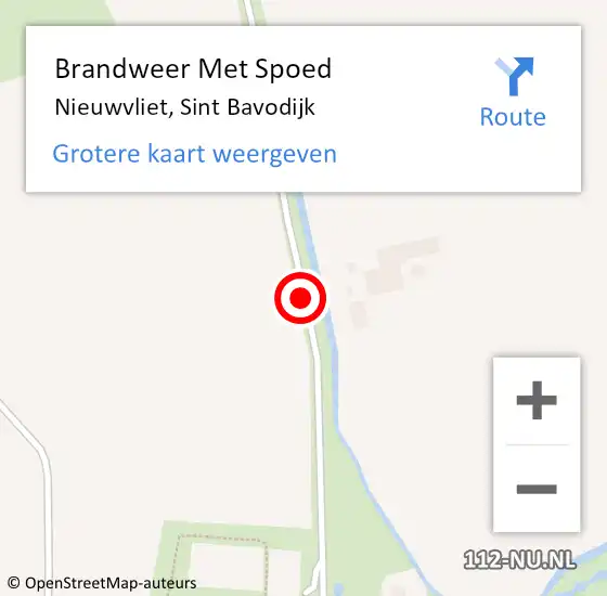 Locatie op kaart van de 112 melding: Brandweer Met Spoed Naar Nieuwvliet, Sint Bavodijk op 30 maart 2018 15:43