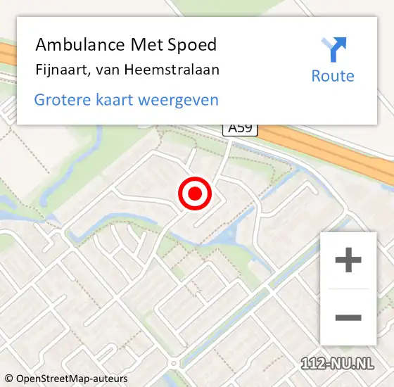 Locatie op kaart van de 112 melding: Ambulance Met Spoed Naar Fijnaart, van Heemstralaan op 30 maart 2018 16:27