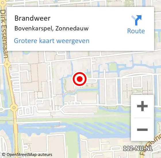 Locatie op kaart van de 112 melding: Brandweer Bovenkarspel, Zonnedauw op 30 maart 2018 17:03