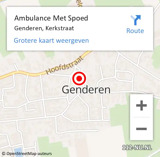 Locatie op kaart van de 112 melding: Ambulance Met Spoed Naar Genderen, Kerkstraat op 30 maart 2018 18:36