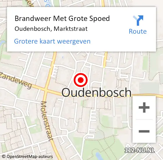 Locatie op kaart van de 112 melding: Brandweer Met Grote Spoed Naar Oudenbosch, Marktstraat op 30 maart 2018 19:25