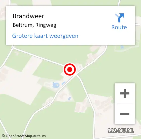 Locatie op kaart van de 112 melding: Brandweer Beltrum, Ringweg op 30 maart 2018 19:30