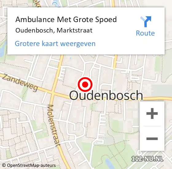 Locatie op kaart van de 112 melding: Ambulance Met Grote Spoed Naar Oudenbosch, Marktstraat op 30 maart 2018 19:47