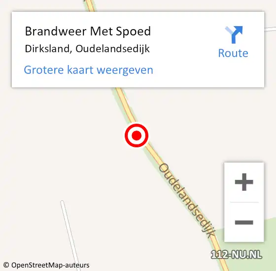 Locatie op kaart van de 112 melding: Brandweer Met Spoed Naar Dirksland, Oudelandsedijk op 30 maart 2018 20:54