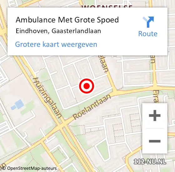 Locatie op kaart van de 112 melding: Ambulance Met Grote Spoed Naar Eindhoven, Gaasterlandlaan op 30 maart 2018 21:04