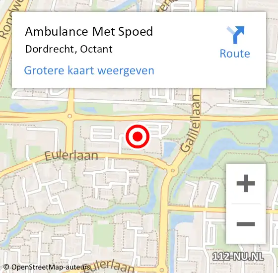Locatie op kaart van de 112 melding: Ambulance Met Spoed Naar Dordrecht, Octant op 30 maart 2018 21:57