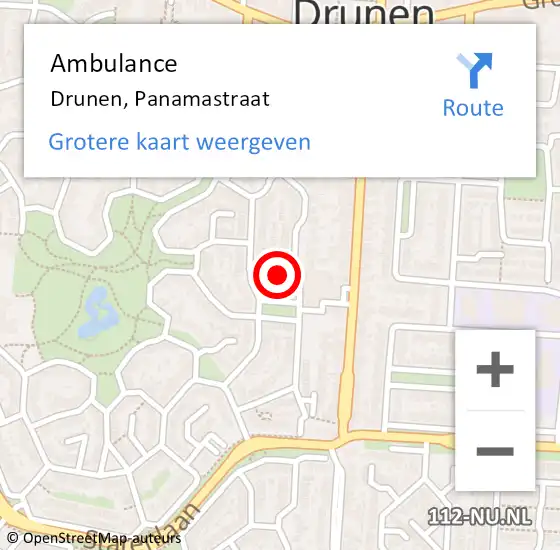 Locatie op kaart van de 112 melding: Ambulance Drunen, Panamastraat op 30 maart 2018 23:14