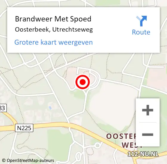 Locatie op kaart van de 112 melding: Brandweer Met Spoed Naar Oosterbeek, Utrechtseweg op 30 maart 2018 23:24