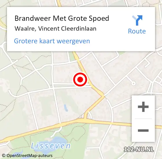 Locatie op kaart van de 112 melding: Brandweer Met Grote Spoed Naar Waalre, Vincent Cleerdinlaan op 30 maart 2018 23:36