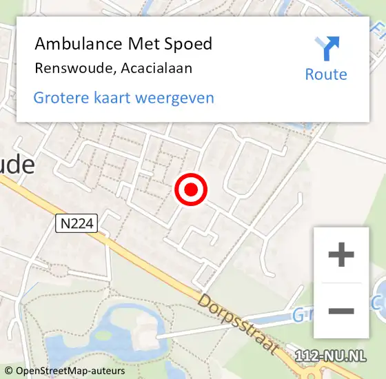 Locatie op kaart van de 112 melding: Ambulance Met Spoed Naar Renswoude, Acacialaan op 30 maart 2018 23:39