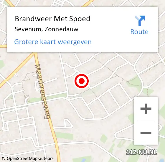 Locatie op kaart van de 112 melding: Brandweer Met Spoed Naar Sevenum, Zonnedauw op 30 maart 2018 23:44