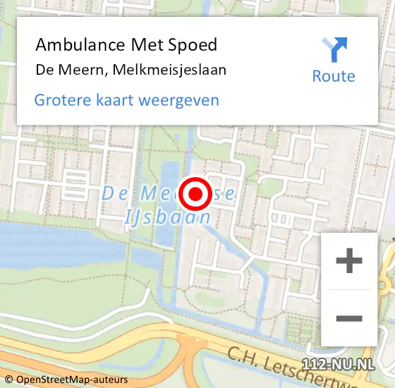 Locatie op kaart van de 112 melding: Ambulance Met Spoed Naar De Meern, Melkmeisjeslaan op 31 maart 2018 02:34