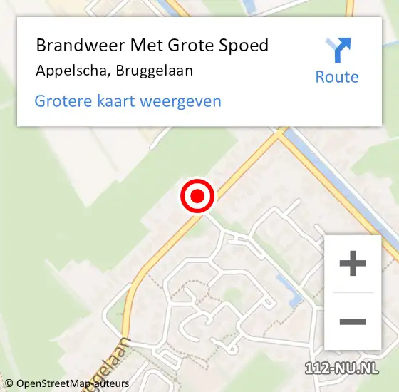 Locatie op kaart van de 112 melding: Brandweer Met Grote Spoed Naar Appelscha, Bruggelaan op 31 maart 2018 04:46