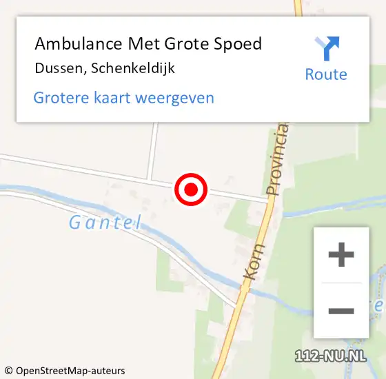 Locatie op kaart van de 112 melding: Ambulance Met Grote Spoed Naar Dussen, Schenkeldijk op 31 maart 2018 04:47