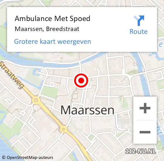 Locatie op kaart van de 112 melding: Ambulance Met Spoed Naar Maarssen, Breedstraat op 31 maart 2018 04:51