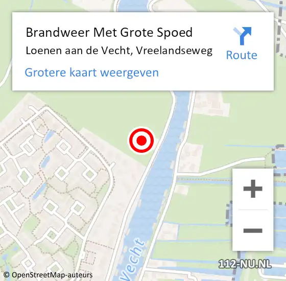 Locatie op kaart van de 112 melding: Brandweer Met Grote Spoed Naar Loenen aan de Vecht, Vreelandseweg op 31 maart 2018 05:22