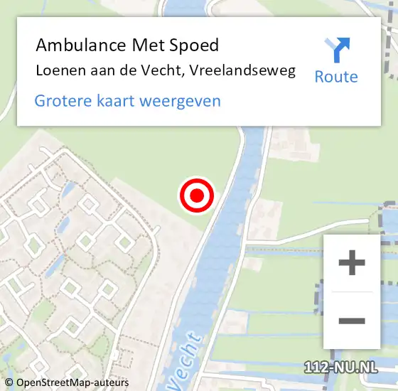 Locatie op kaart van de 112 melding: Ambulance Met Spoed Naar Loenen aan de Vecht, Vreelandseweg op 31 maart 2018 05:23