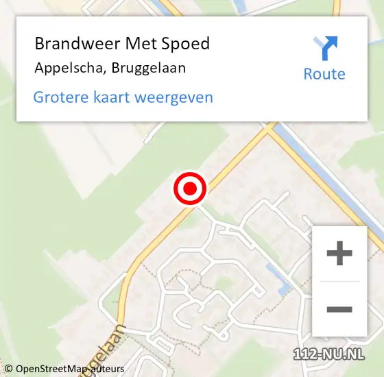 Locatie op kaart van de 112 melding: Brandweer Met Spoed Naar Appelscha, Bruggelaan op 31 maart 2018 05:27