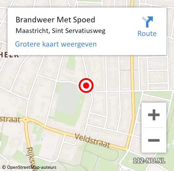 Locatie op kaart van de 112 melding: Brandweer Met Spoed Naar Maastricht, Sint Servatiusweg op 31 maart 2018 08:54