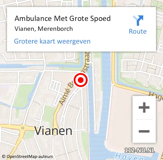 Locatie op kaart van de 112 melding: Ambulance Met Grote Spoed Naar Vianen, Merenborch op 31 maart 2018 09:12