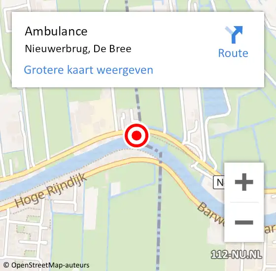 Locatie op kaart van de 112 melding: Ambulance Nieuwerbrug, De Bree op 31 maart 2018 10:09