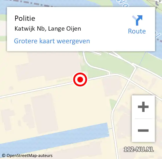 Locatie op kaart van de 112 melding: Politie Katwijk Nb, Lange Oijen op 31 maart 2018 10:30