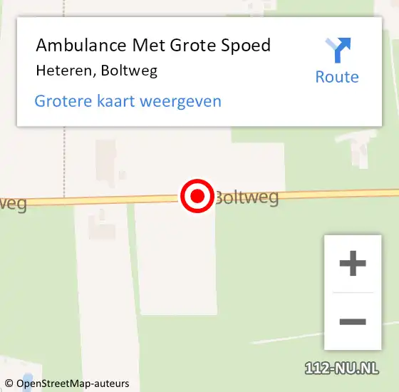 Locatie op kaart van de 112 melding: Ambulance Met Grote Spoed Naar Heteren, Boltweg op 31 maart 2018 11:19