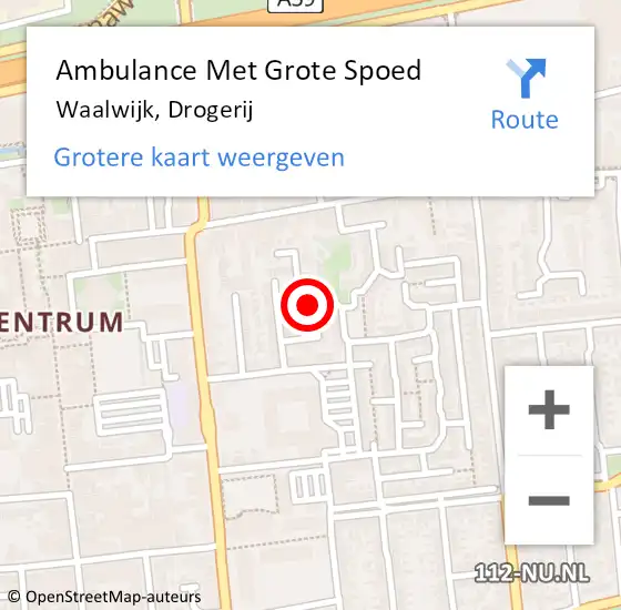 Locatie op kaart van de 112 melding: Ambulance Met Grote Spoed Naar Waalwijk, Drogerij op 31 maart 2018 12:16