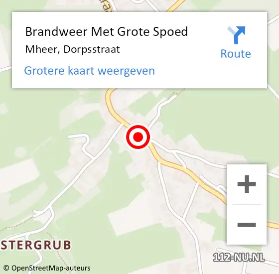 Locatie op kaart van de 112 melding: Brandweer Met Grote Spoed Naar Mheer, Dorpsstraat op 31 maart 2018 14:09