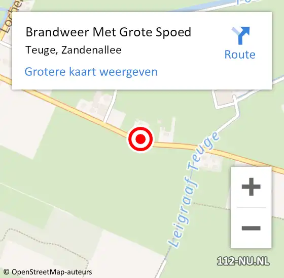 Locatie op kaart van de 112 melding: Brandweer Met Grote Spoed Naar Teuge, Zandenallee op 31 maart 2018 14:29