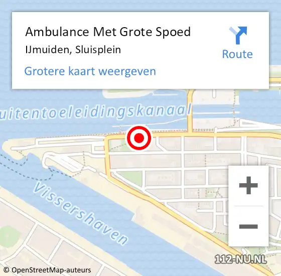 Locatie op kaart van de 112 melding: Ambulance Met Grote Spoed Naar IJmuiden, Sluisplein op 31 maart 2018 15:06