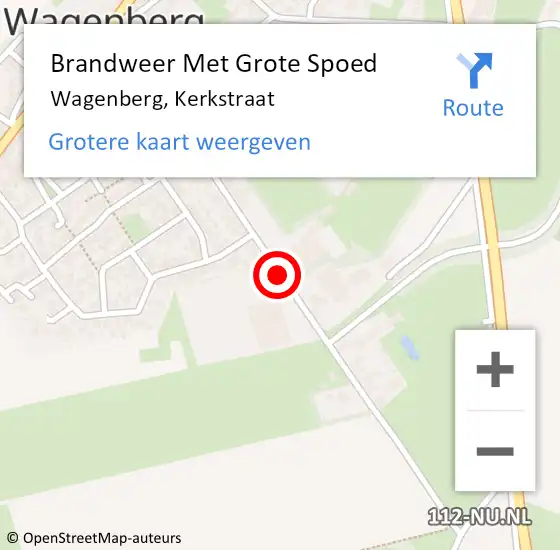 Locatie op kaart van de 112 melding: Brandweer Met Grote Spoed Naar Wagenberg, Kerkstraat op 31 maart 2018 15:28