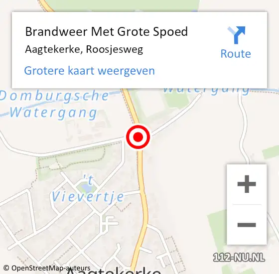 Locatie op kaart van de 112 melding: Brandweer Met Grote Spoed Naar Aagtekerke, Roosjesweg op 31 maart 2018 15:36