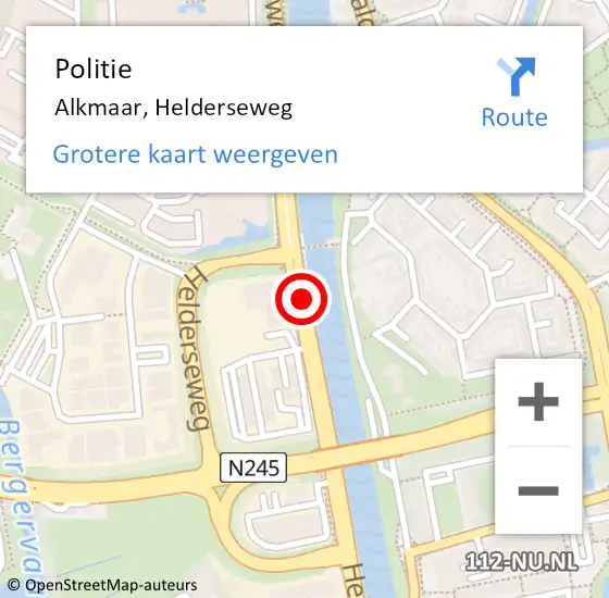 Locatie op kaart van de 112 melding: Politie Alkmaar, Helderseweg op 31 maart 2018 16:17